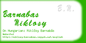 barnabas miklosy business card