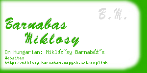 barnabas miklosy business card
